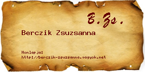 Berczik Zsuzsanna névjegykártya